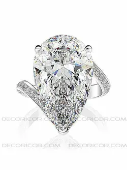 انگشتر تک تخم نقره اشکی R1117