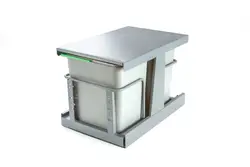 سطل زباله ریلی دو مخزن ریل کف (۱۸ لیتری)