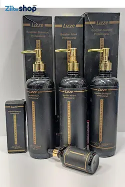 پک کامل کراتین لیز LIzze برزیل درحجم 2800میلی لیتر شامپو پروتئین + کراتین+ماسک+روغن آرگان