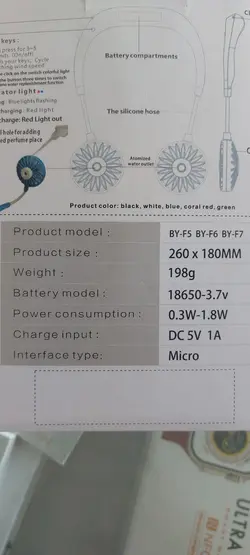 پنکه گردنی با قابلیت اب پاش BY-F