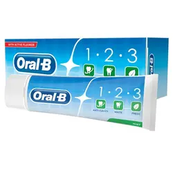 خمیردندان اورال بی 100 میل نعنایی 3 کاره سفیدکننده و محافظ در برابر آسیب دیدگی دندان Oral-B Toothpaste Mint - فروشگاه مواد غذایی استرو مارکت