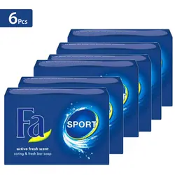 صابون فا 175 گرم Sport - همراه با رایحه تازه فعال - باکس 6 عددی - Fa Soap Active fresh scent - فروشگاه مواد غذایی استرو مارکت