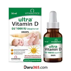 اولترا ویتامین D3 1000 واحد ویتابیوتیکس قطره خوراکی 30 میلی لیتر