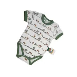 زیر دکمه آستین کوتاه طرح آهو