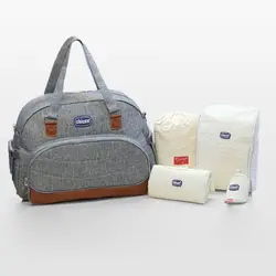 ساک لوازم چیکو نما چرم طوسی روشن