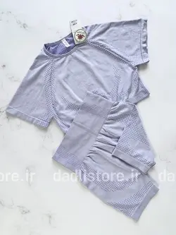 ست کراپ آستین دار و شورتک سیملس ورزشی