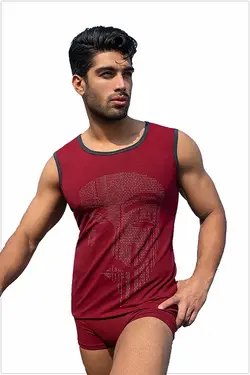 ست شورت و زیرپوش مردانه طرح ماسک کد 602135