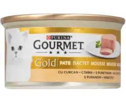 کنسرو غذای گربه، مدل گورمت گلد با طمع بوقلمون وزن 85 گرمی