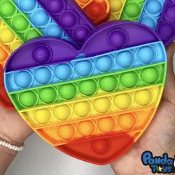 فیجت ضد استرس مدل پاپیت طرح قلب رنگین کمان