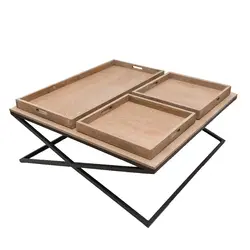 میز جلو مبلی سه سینی بلوط