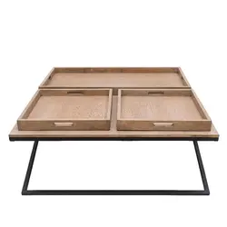 میز جلو مبلی سه سینی بلوط