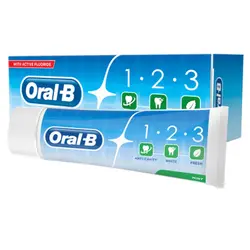 خمیردندان سه کاره اورال بی Oral B 123 Salt Power White حجم ۱۰۰ میلی لیتر