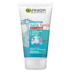 ماسک صورت سه کاره گارنیر مدل Saf & Temiz مناسب پوست مختلط و چرب ۵۰ میل