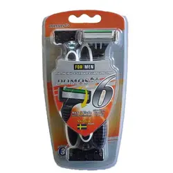 خودتراش دوموس Domos مردانه ۶ لبه بسته ۳ عددی