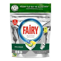 قرص ماشین ظرفشویی فیری پلاتینیوم با رایحه لیمو ۶۵ عددی