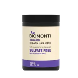 ماسک مو بدون سولفات و نمک کراتینه بیومونتی Biomonti حاوی کلاژن ۷۵۰ میل