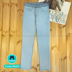 فروش عمده شلوار لی مردانه آبی روشن | راسته | کد 90203