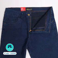 فروش عمده شلوار جین (لی) مردانه آبی تیره کد 10205 | پک 5 عددی و 10 عددی