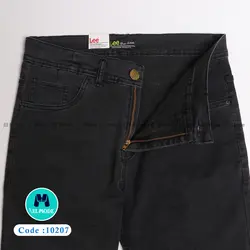 فروش عمده شلوار جین (لی) مردانه ذغالی کد 10207 | پک 5 عددی و 10 عددی