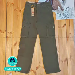 شلوار عمده کارگو مردانه سبز لجنی کد 953742