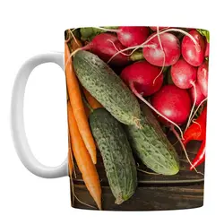 ماگ سرامیکی طرح سبزیجات متنوع کد 604