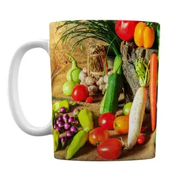 ماگ طرح سبزی جات متنوع کد 605