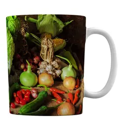 ماگ طرح سبزی جات متنوع کد 605