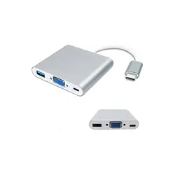 تبدیل Type-C به USB3.0 / VGA / Type-C پی نت مدل  P-Net Type-C To USB3.0 / VGA / Type-C Convertor