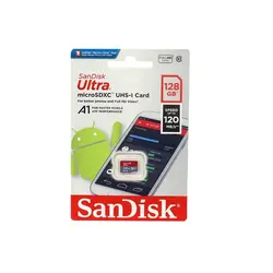 رم میکرو ۱۲۸ گیگ سن دیسک SanDisk Ultra U1 A1 C10 120MB/s SanDisk Ultra UHS-I A1 128GB 120MB/s microSDXC memory card