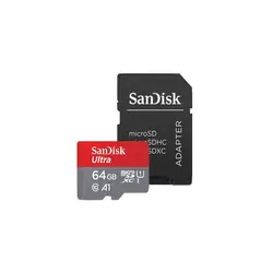 کارت حافظه microSDXC ظرفیت 64 گیگابایت سن دیسک مدل Ultra A1 کلاس 10 استاندارد UHS-I سرعت 100MBps  Sandisk Ultra A1 UHS-I Class 10 100MBps microSDXC Card