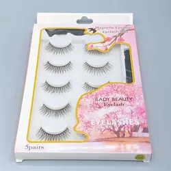 پک مژه 10 تایی مگنتی به همراه خط چشم و پنس