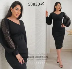 تونیک مجلسی زنانه مدل مارال جنس کرپ‌کش و پولک jahani