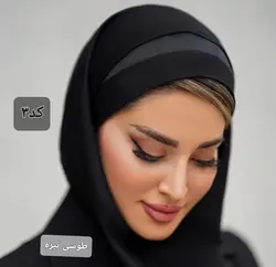 مقنعه زنانه تل دار , کش دار 55 جنس : تترون بروجرد nafis