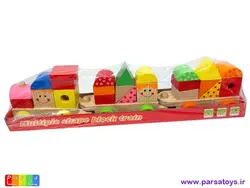 اسباب بازی چوبی قطار اشکال هندسی