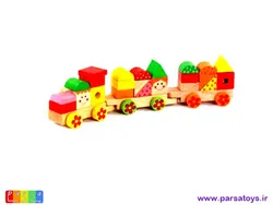 اسباب بازی چوبی قطار اشکال هندسی
