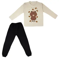 ست تی شرت و شلوار بچگانه مدل خرس و همبرگر