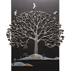 تابلو رزین سانساهوم مدل درخت شاه بلوط نقره‌ ای کد DE8121SI