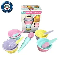 ست بستنی خوری 4 عددی کیولوکسست بستنی خوری