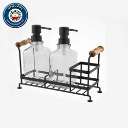 استند جا مایع فلزی جفتی مدل دسته چوبی Hiplastاستند جا مایع فلزی