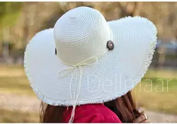 کلاه ساحلی سفید شیری گرم بالا مناسب عکاسی عروس و…
