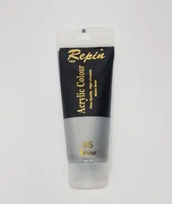 رنگ اکریلیک تیوپی ۷۵ میل ریپین-نقره ای متالیک