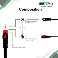 کابل 1 به 2 صدا ایتوک مدل ET-A111 طول 1.5 مترE.TOK