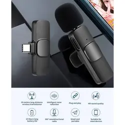 میکروفون یقه ای بی سیم مدل K9 Dual Type-C بسته 2 عددی