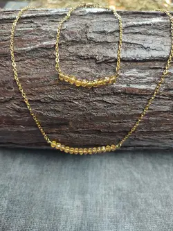 خرید و قیمت دستبند و گردنبند نیم ست کریستالی خم + رنگ بندی