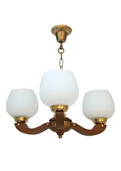 لوستر چوبی مدل بلوط 3 شاخه