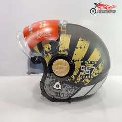 کلاه کاسکت استریت فک جدا شونده QIKE – مشکی و طلایی مات