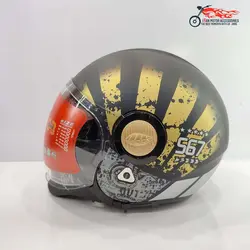 کلاه کاسکت استریت فک جدا شونده QIKE – مشکی و طلایی مات