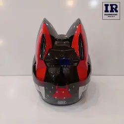 کلاه کاسکت خرگوشی دخترانه اچ ان جی HNJ مشکی قرمز