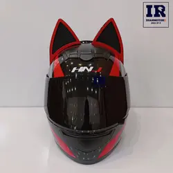 کلاه کاسکت خرگوشی دخترانه اچ ان جی HNJ مشکی قرمز