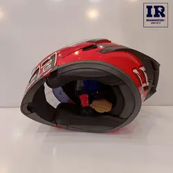 کلاه کاسکت فک متحرک QIKE کایک – قرمز طرح دار